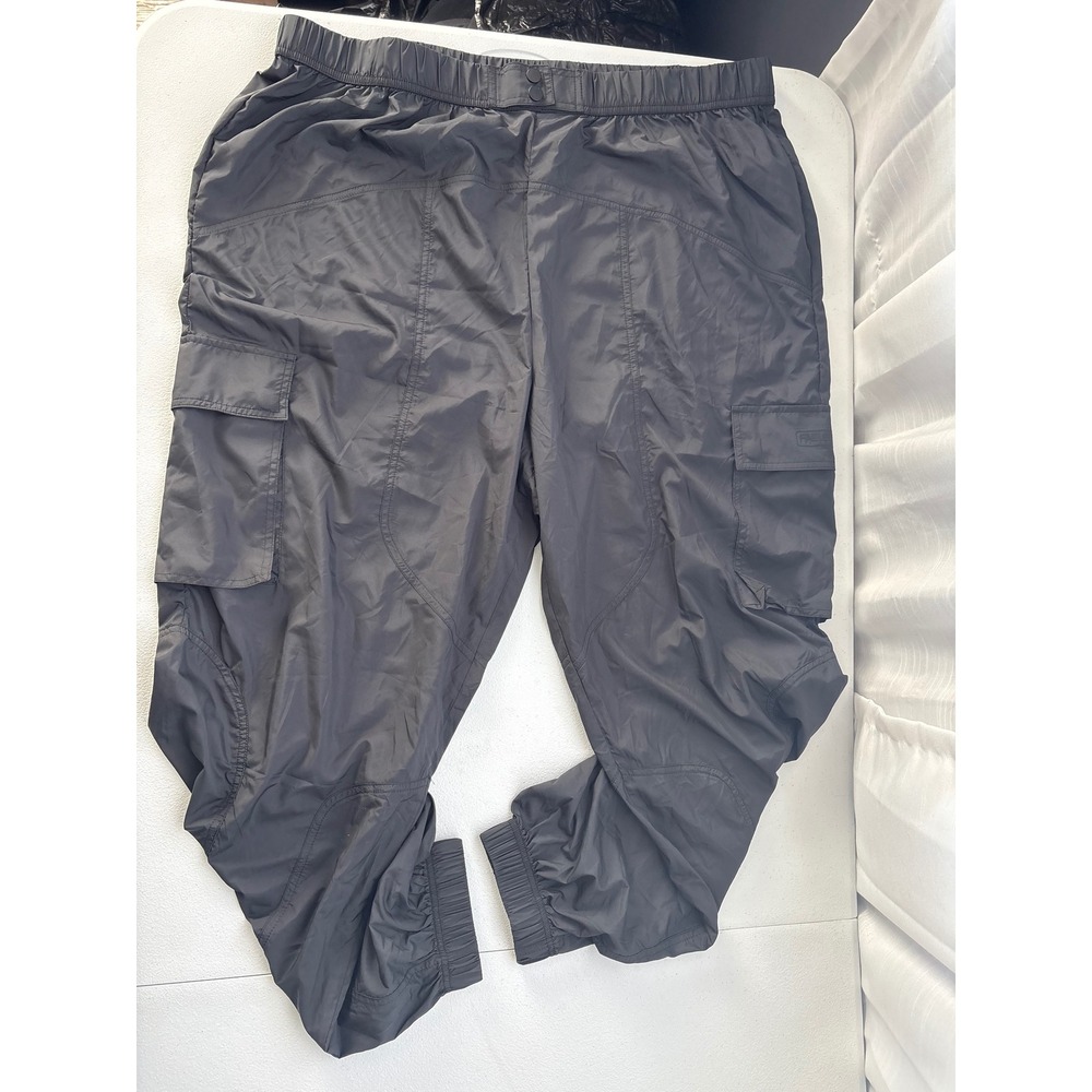 Fabletics Black Parachute Cargo Pants XXL 1X Women Plus Size Joggers PT2356950‎